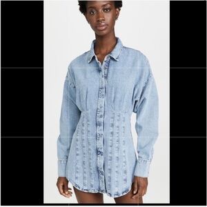 Women’s GOOD AMERICAN Seamed denim shirt dress- Size 2